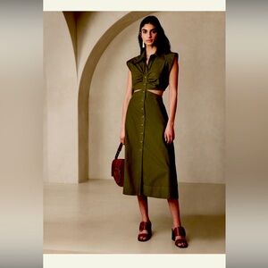 Banana Republic Yasmin Cut-Out Shirt Dress